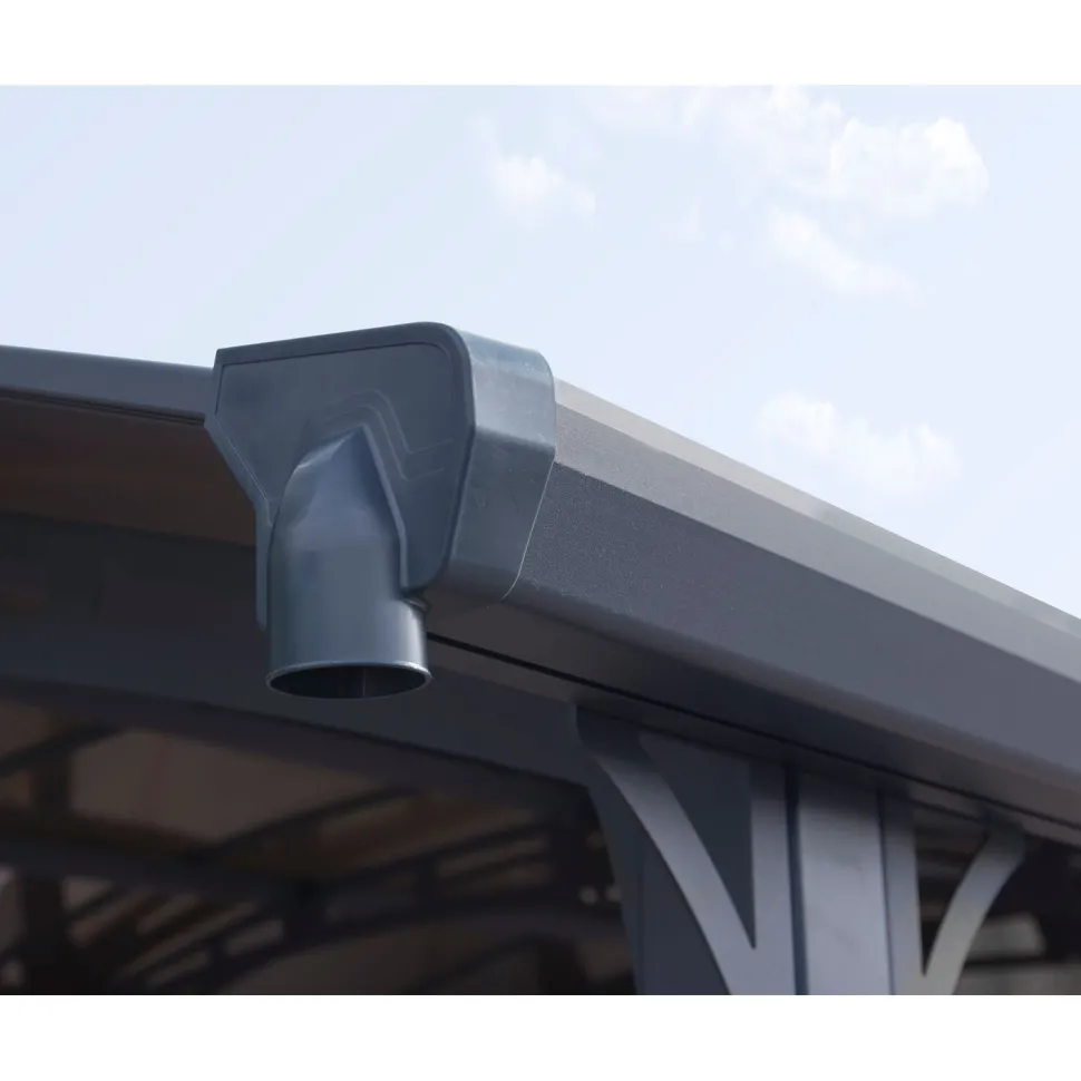 Autokatos Palram-Canopia Arcadia, kahdelle autolle, metalli, tummanharmaa/harmaa, eri kokoja
