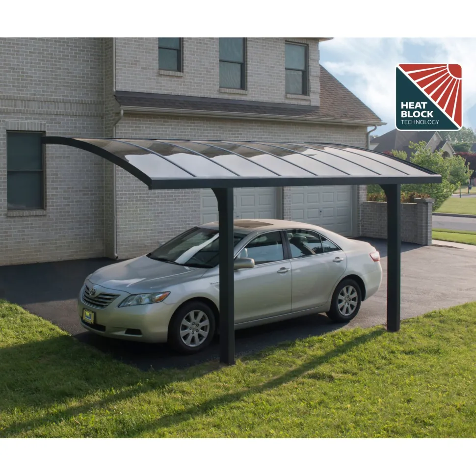 Autokatos Palram-Canopia Arizona Breeze, 13.8m², yhdelle autolle, tummanharmaa/harmaa