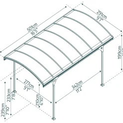 Autokatos Palram-Canopia Vitoria 5000 14,6 m² harmaa