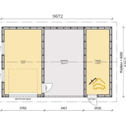 Autotalli ja -katos Piharati C7, 61m²