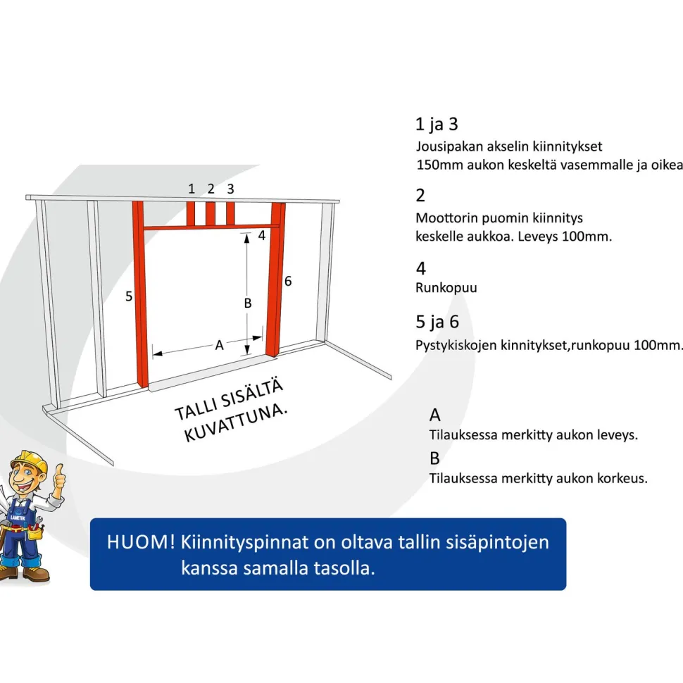 Autotallin mittatilaus nosto-ovi Timburg, leveys 2200-2900 mm