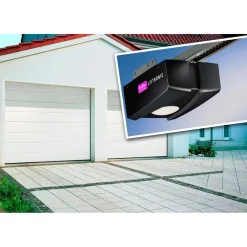 Autotallin nosto-ovipaketti Isomatic Nordic 2500x2125mm vaakauritettu + avaaja Liftronic 500 valkoinen