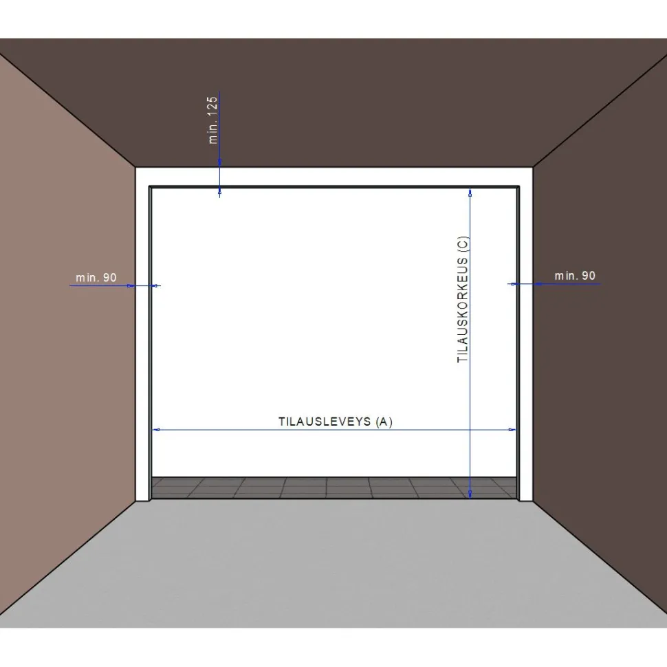Autotallin nosto-ovipaketti Isomatic Nordic 2375x2125mm vaakauritettu + avaaja Liftronic 500 valkoinen