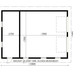 Autotallin runkopaketti Timburg, kahden auton talli ja varasto, kerrosala 86 m²