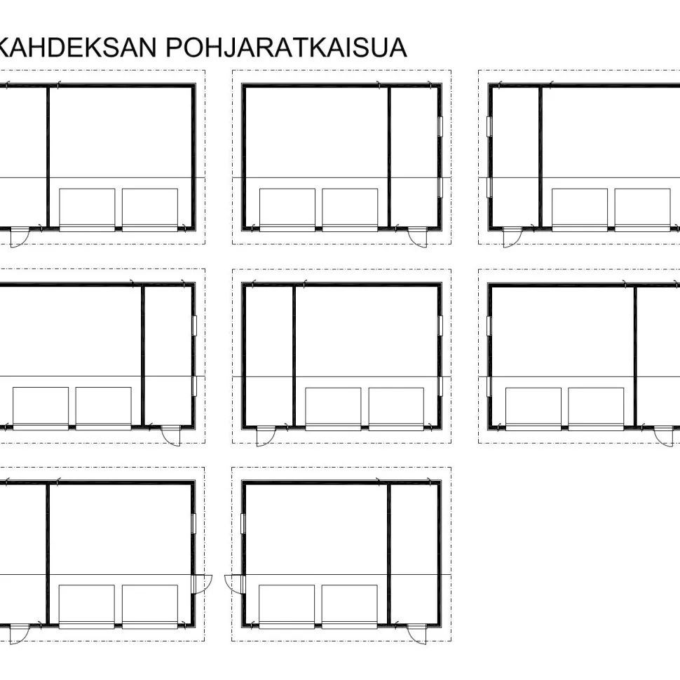 Autotallin runkopaketti Timburg, kahden auton talli ja varasto, sivusta ajettava, murrettu harjakatto, kerrosala 61 m²