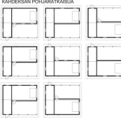 Autotallin runkopaketti Timburg, yhden auton talli + yhden auton katos ja varasto, sivusta ajettava, kerrosala 48 m²