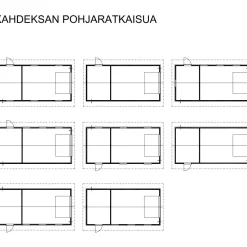 Autotallin runkopaketti, yhden auton kylmä talli varastolla, kerrosala 37 m²