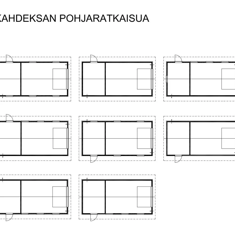 Autotallin runkopaketti, yhden auton kylmä talli varastolla, kerrosala 37 m²