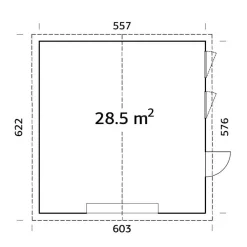 Autotalli Palmako Andre ilman ovea 28,5 m²