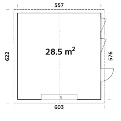 Autotalli Palmako Andre nosto-ovella 28,5 m²
