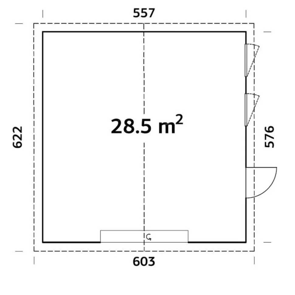 Autotalli Palmako Andre nosto-ovella 28,5 m²