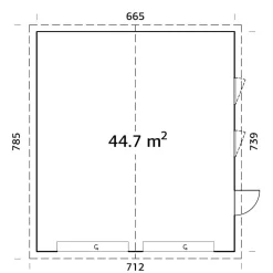 Autotalli Palmako Andre nosto-ovella 44,7 m²