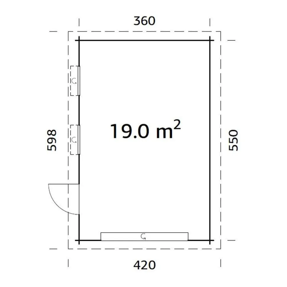 Autotalli Palmako Rasmus, nosto-ovella, 19m² FR44-3857-5