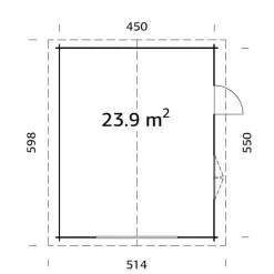Autotalli Palmako Roger, ilman ovea, 23,9m² FR44-4757