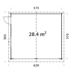 Autotalli Palmako Roger ilman ovea 28,4 m²