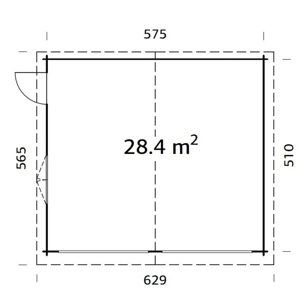 Autotalli Palmako Roger ilman ovea 28,4 m²