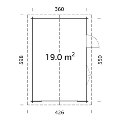 Autotalli Palmako Roger, ilman ovea, 19m² FR44-3857-8