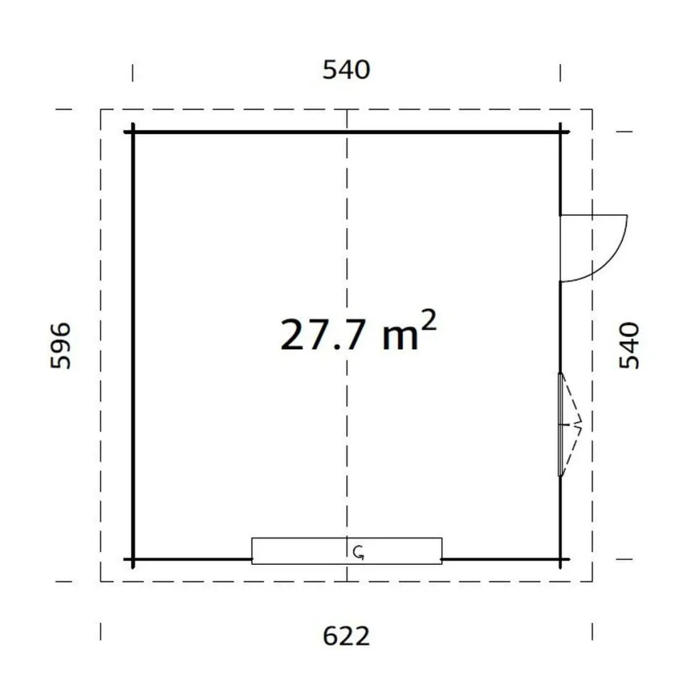 Autotalli Palmako Roger, nosto-ovella, 27,7m² FR70-5656-2