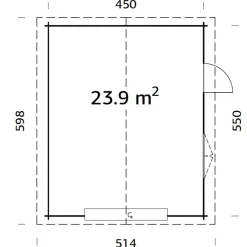 Autotalli Palmako Roger, nosto-ovella, 23,9m² FR44-4757-4