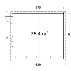 Autotalli Palmako Roger nosto-ovella 28,4 m²