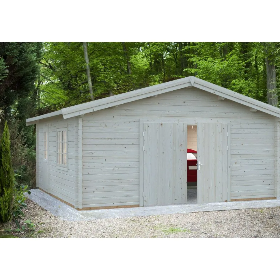Autotalli Palmako Roger, puuovella, 27,7m² FR70-5656-1