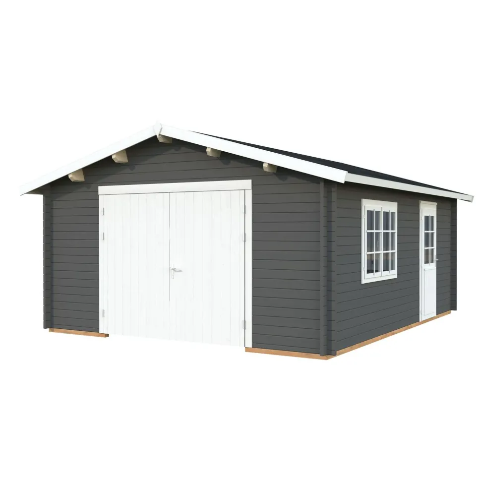 Autotalli Palmako Roger, puuovella, 23,9m² FR44-4757-3