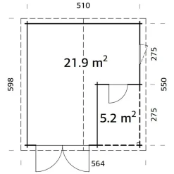 Autotalli Palmako Roger puuovella 21,9+5,2 m²