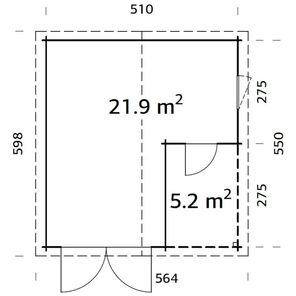 Autotalli Palmako Roger puuovella 21,9+5,2 m²