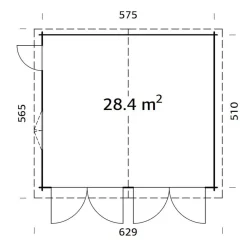 Autotalli Palmako Roger puuovella 28,4 m²