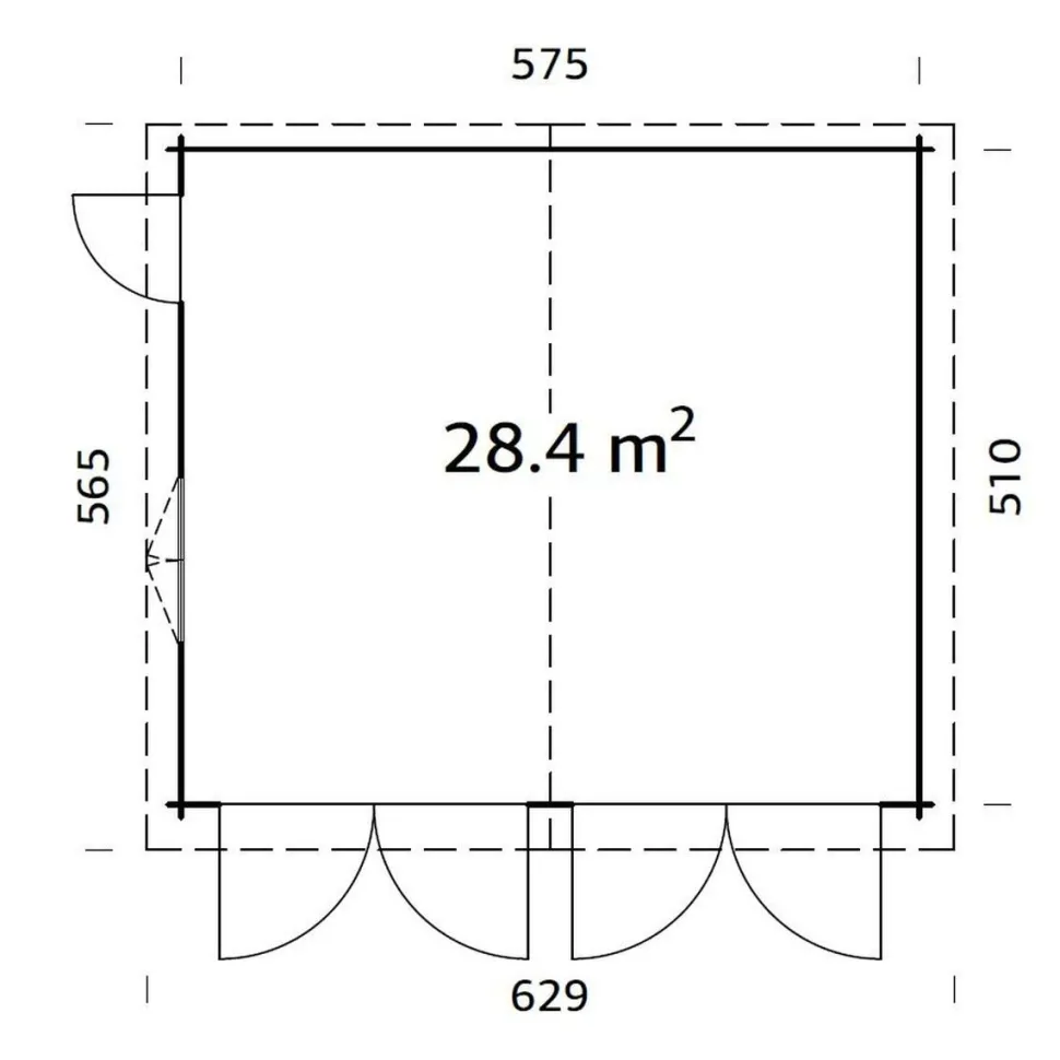 Autotalli Palmako Roger puuovella 28,4 m²
