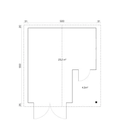 Autotalli Tene Oulu 70, 23.2 + 4.3m²