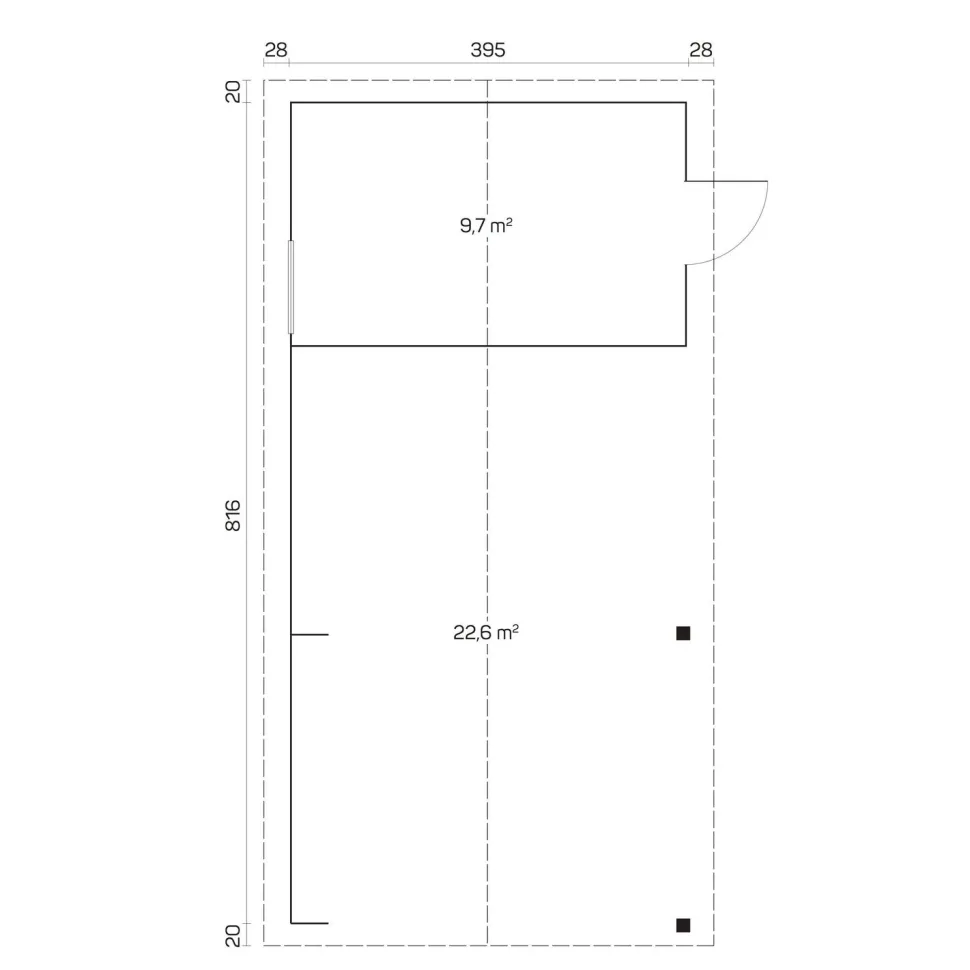 Autotalli Tene Rauma, 9.7 + 22.6m²