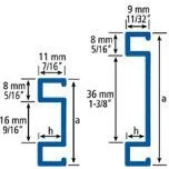 Boordilistan pohjaprofiili mosaiikille Euroshrink rst 227s, 52mm x 2.5m, kiiltävä teräs
