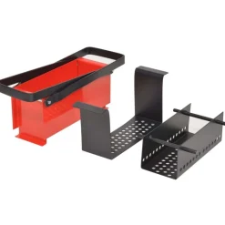 Brikettipuristin 34x14x14cm, teräs, musta/punainen