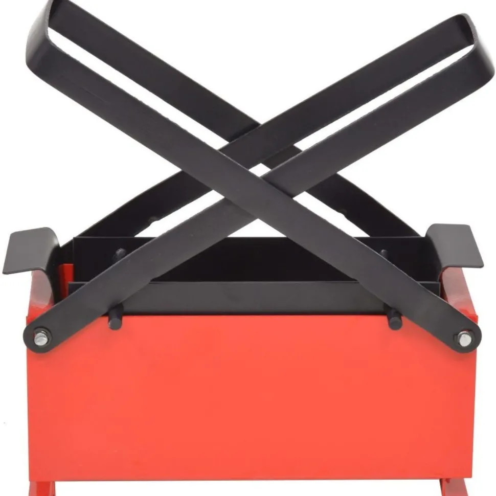 Brikettipuristin 34x14x14cm, teräs, musta/punainen