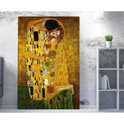 Canvas-taulu Linento Gustav Klimt - The Kiss, 70x100cm, monivärinen