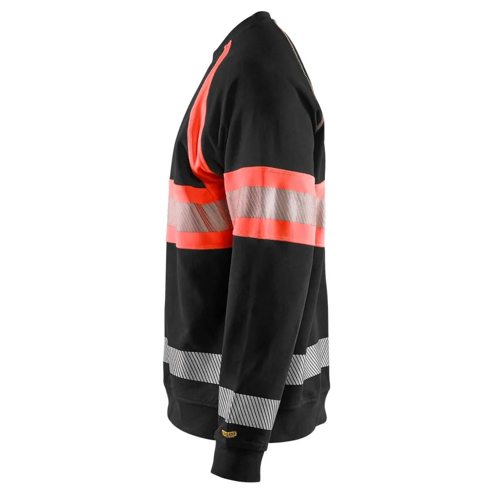 Collegepaita Blåkläder 3359 Highvis musta/huomiopunainen