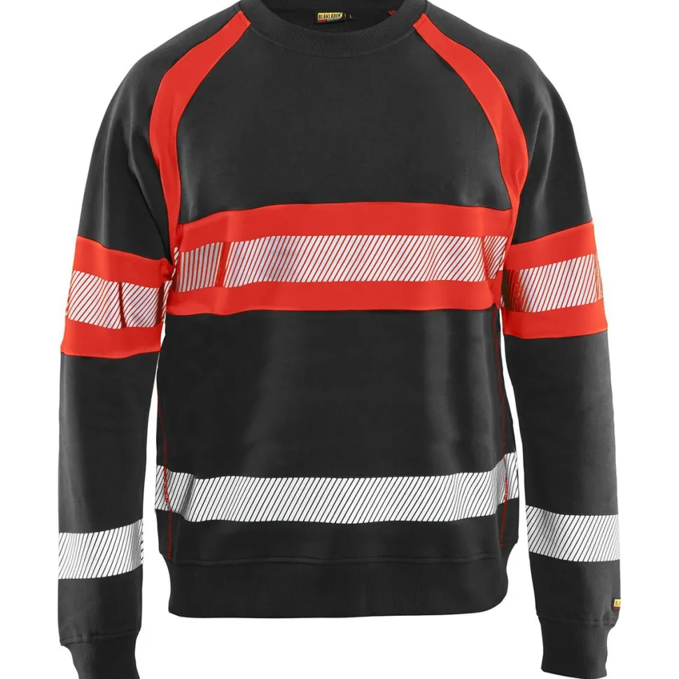 Collegepaita Blåkläder 3359 Highvis musta/huomiopunainen