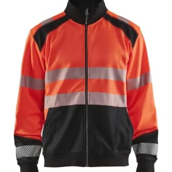 Collegepaita Blåkläder 3558 Highvis vetoketjulla huomiopunainen/musta