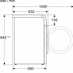 Edestä täytettävä pesukone Bosch WAN2829SSN, 9kg