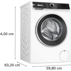 Edestä täytettävä pesukone Bosch WGK264ZLSN Serie 6, valkoinen, 11kg
