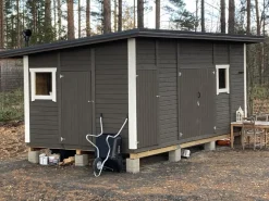 Elementtivarasto Timburg E12 6040x3180 mm 19.21 m² puuvalmis