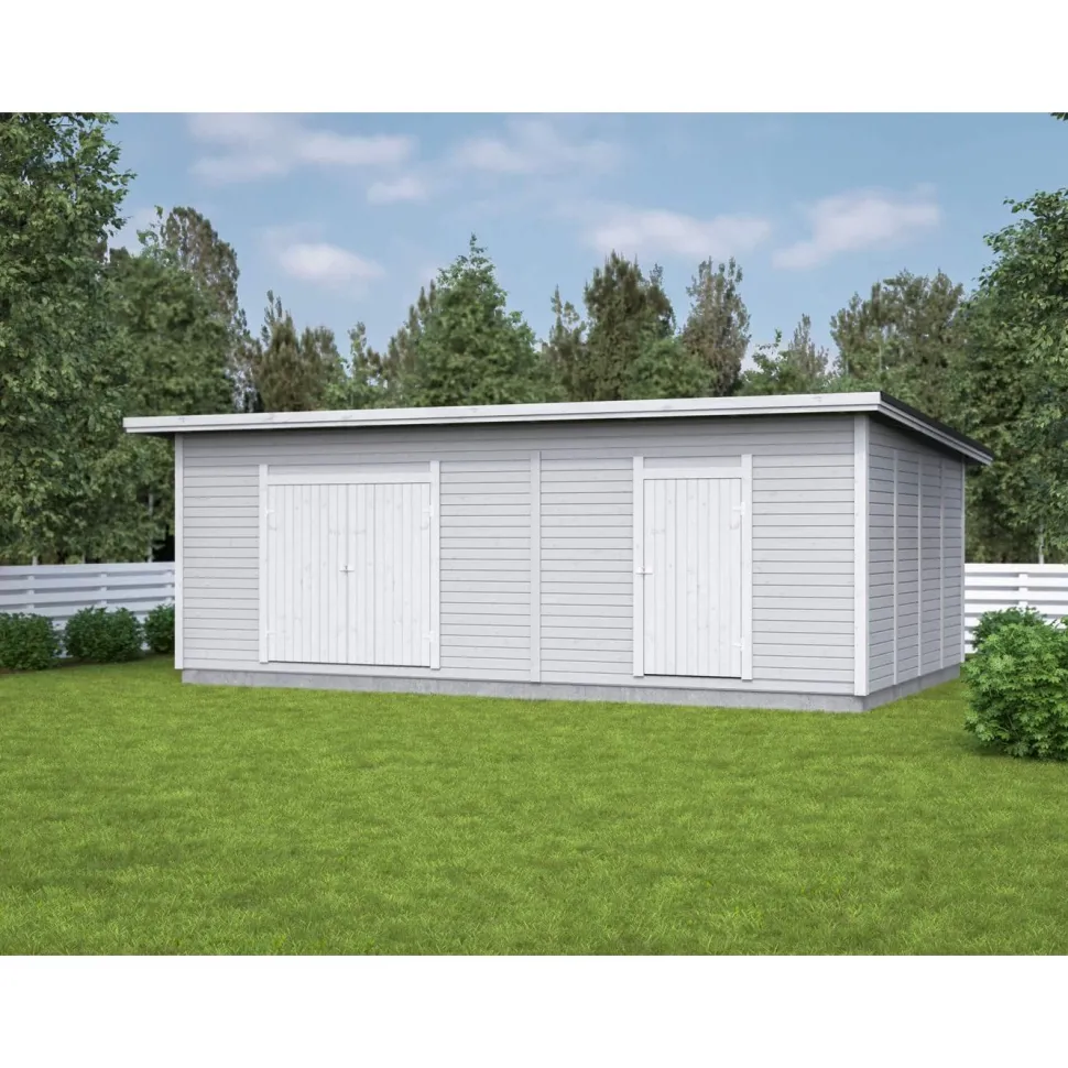 Elementtivarasto Timburg E18 7040x4240 mm 29.85 m² puuvalmis