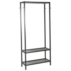 Eteisen hylly Home4You Straight  85x32x180cm, musta