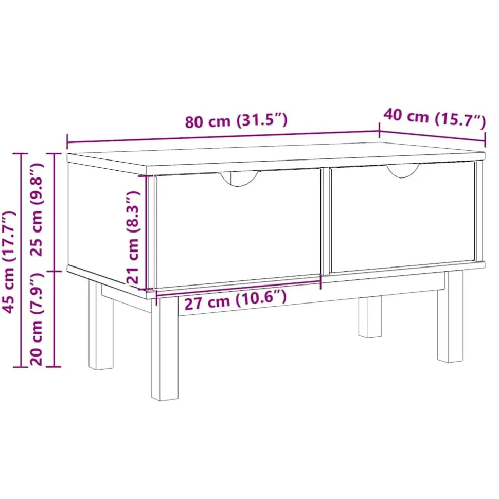 Eteisen penkki OTTA 80x40x45 cm täysi mänty (13462)