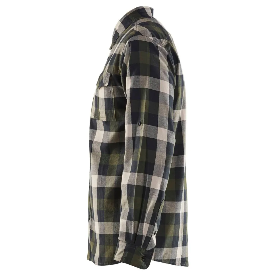 Flanellipaita Blåkläder 3299 oliivinvihreä/musta