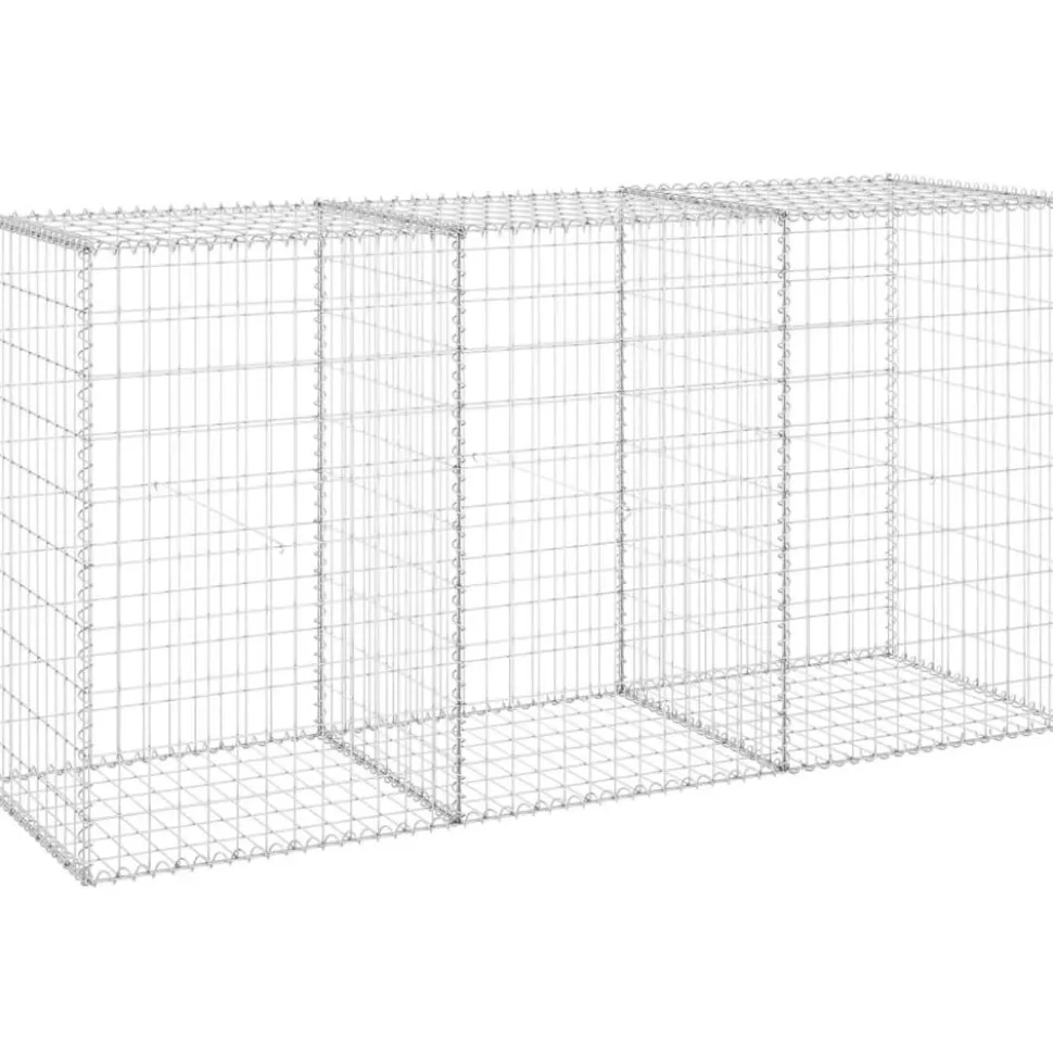 Gabion-kivikori kansilla galvanoitu teräs 200x60x100 cm