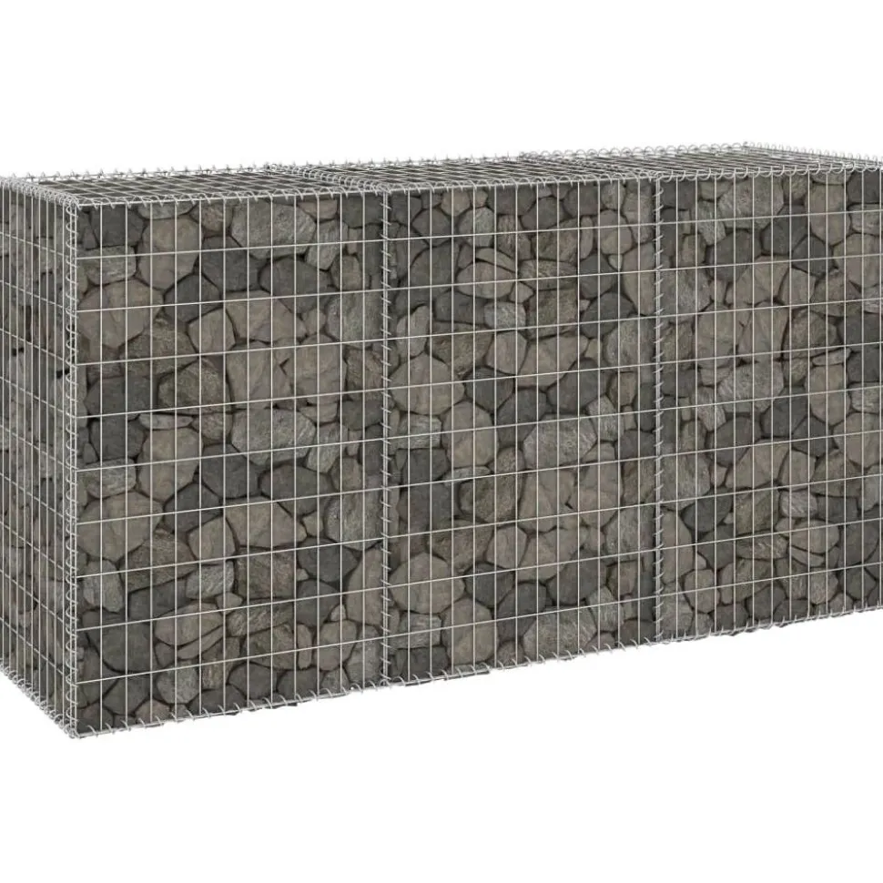Gabion-kivikori kansilla galvanoitu teräs 200x60x100 cm