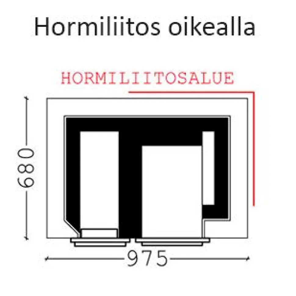 Hella Helmi Funkkis keraamisella tasolla + paistouunilla alaliittymä