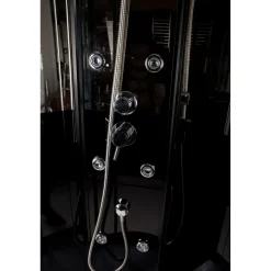 Hierova suihkukaappi Harma Black Onyx 85 x 85 x 220 cm kirkas lasi avoin yläosa